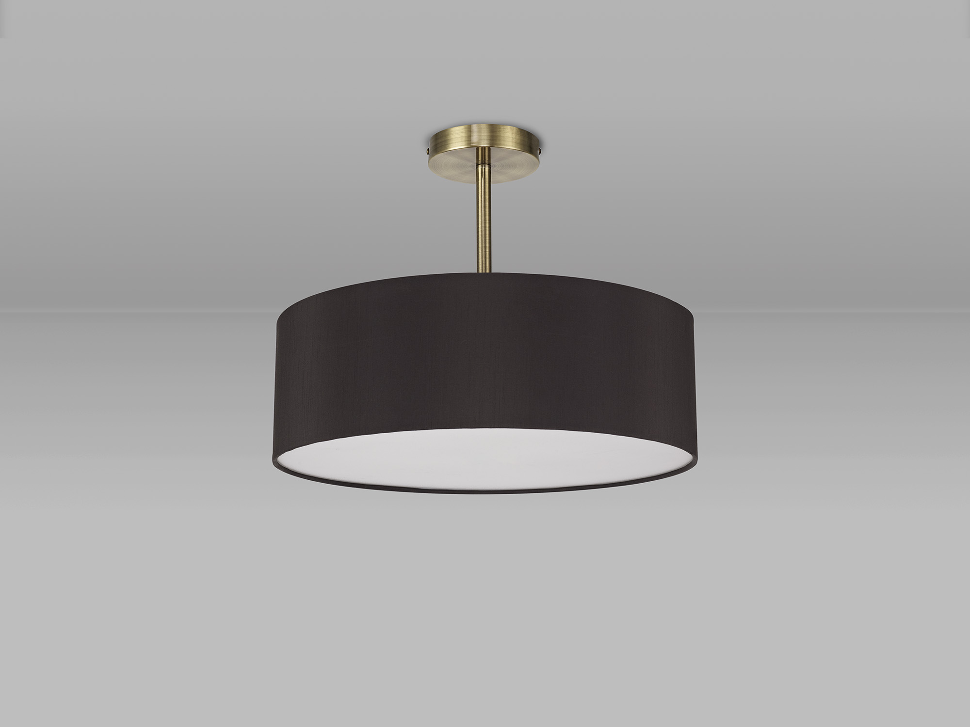 Baymont 45cm Semi Flush 5 Light Antique Brass, Black DK0743  Deco Baymont
